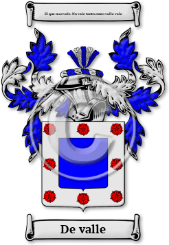 De valle Family Crest Download (jpg) Legacy Series - 150 DPI